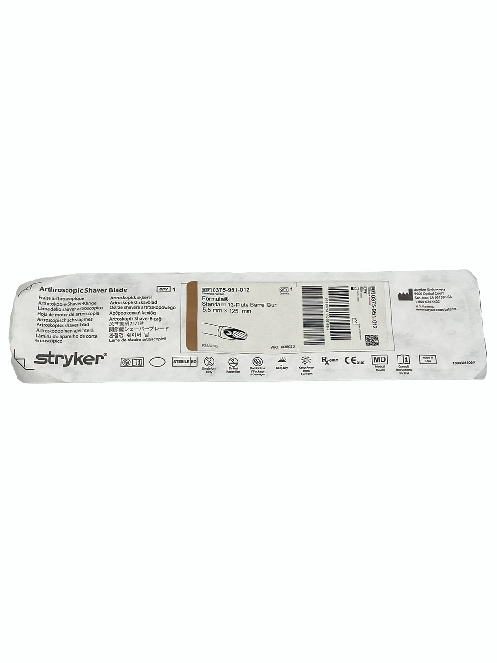STRYKER 0375-951-012 Individual Packaging Front