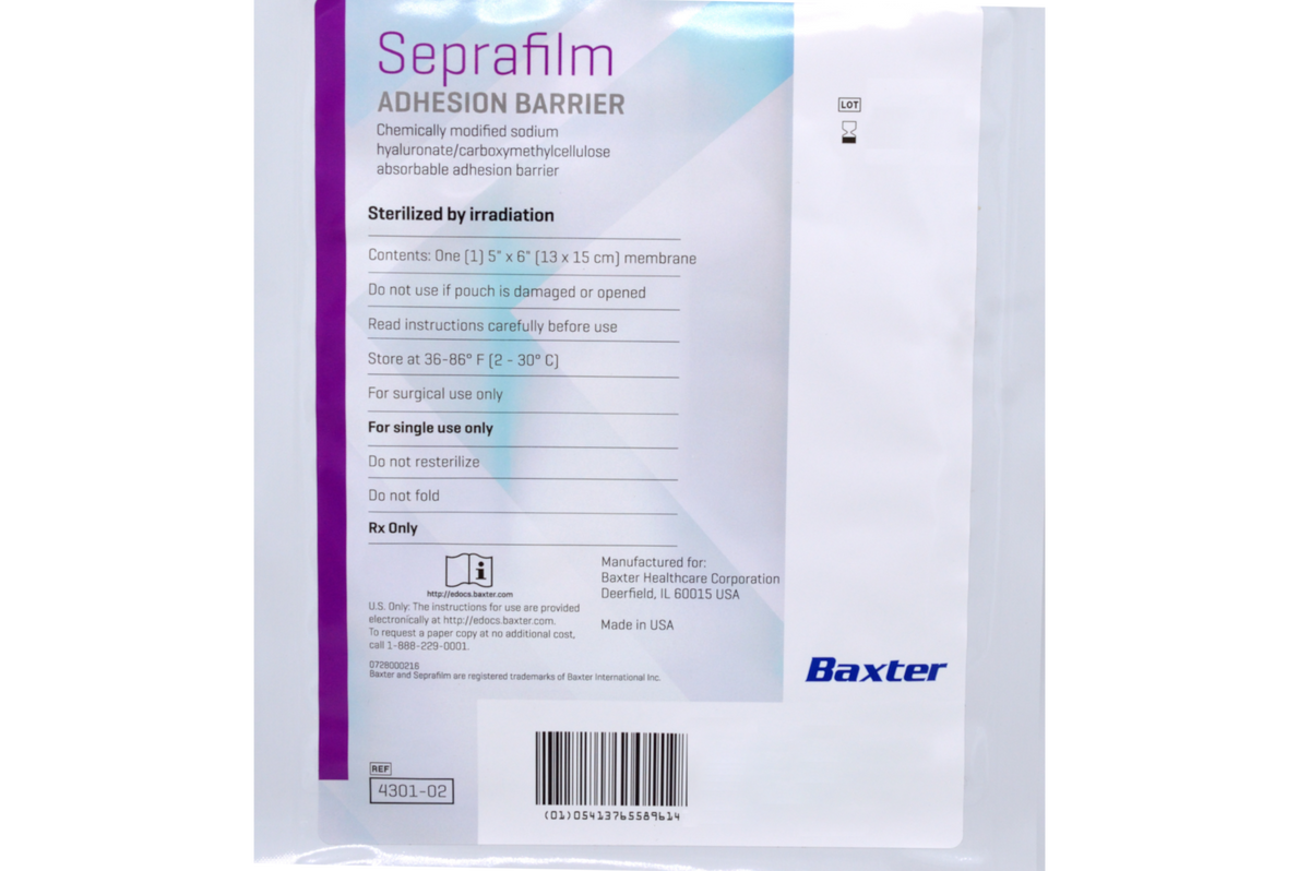 4301-02 ∙ Genzyme Sepra Film Adhesion Barrier 5