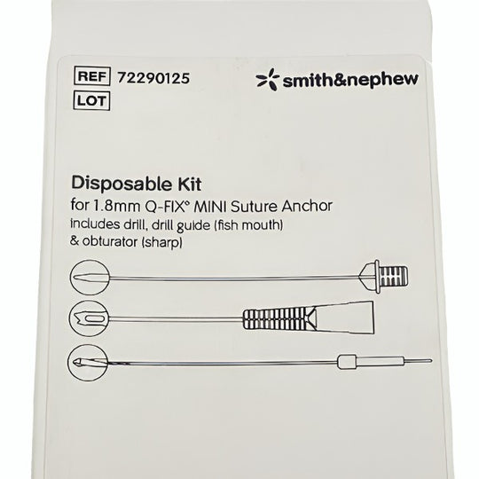 SMITH & NEPHEW DISPOSABLE KIT FOR 1.8MM Q-FIX MINI SUTURE ALL-SUTURE ANCHOR #72290125, Box Label