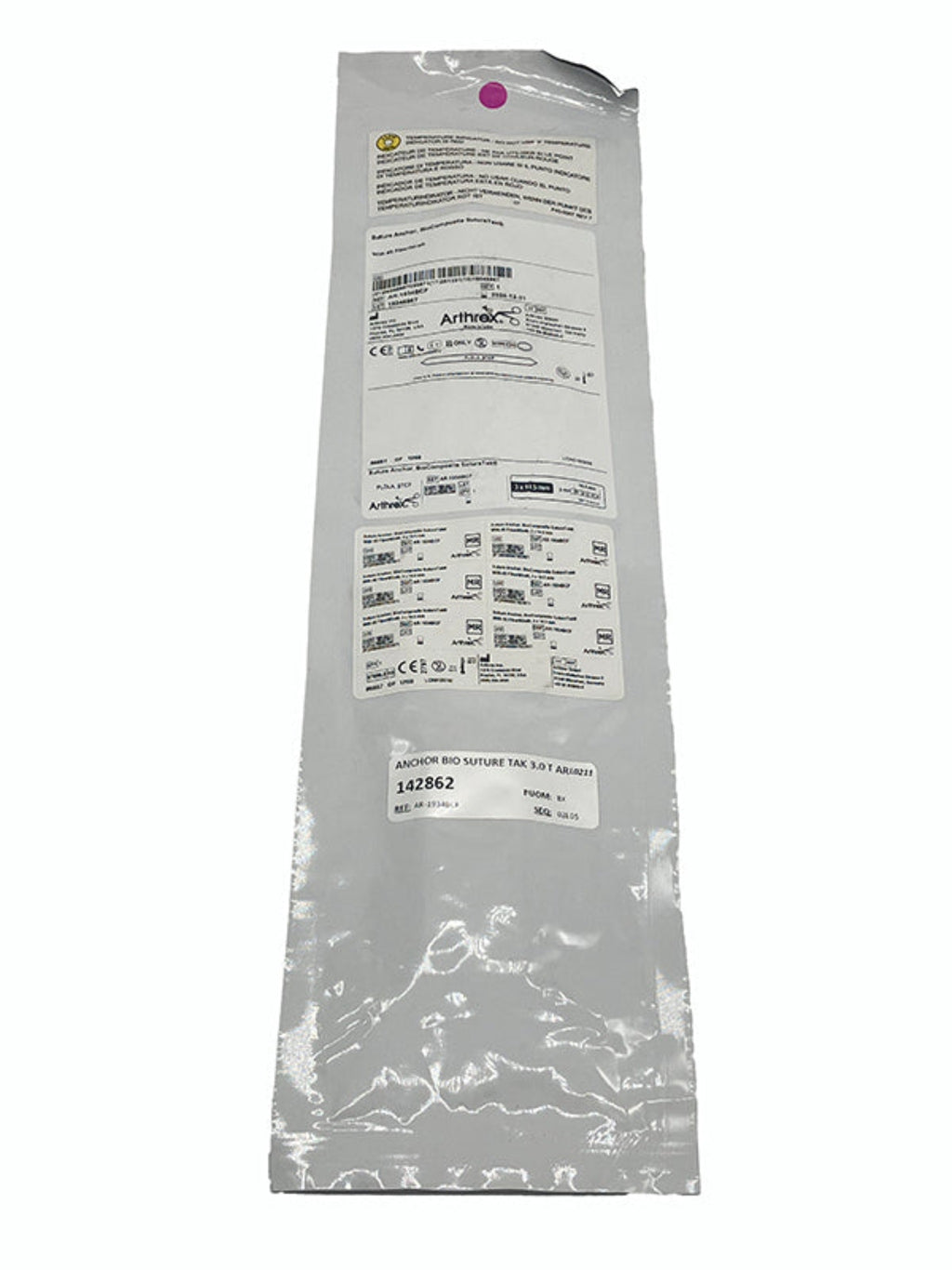 ARTHREX 3.0MM BIOCOMPOSITE SUTURETAK WITH #2 FIBERWIRE AND #2 TIGERWIRE #AR-1934BCF, Individual Packaging Front