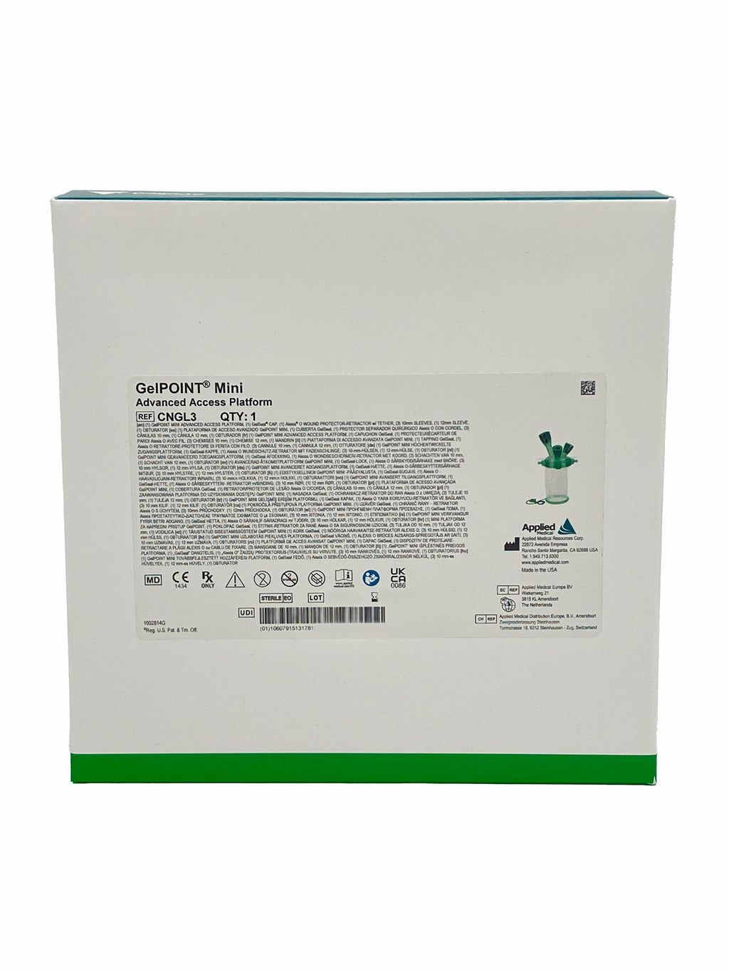APPLIED MEDICAL GELPOINT MINI ADVANCED ACCESS PLATFORM #CNGL3, Box Front