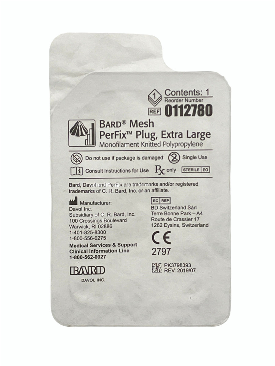 Bard Davol 0112780 Extra Large Perfix Plug, 1.6