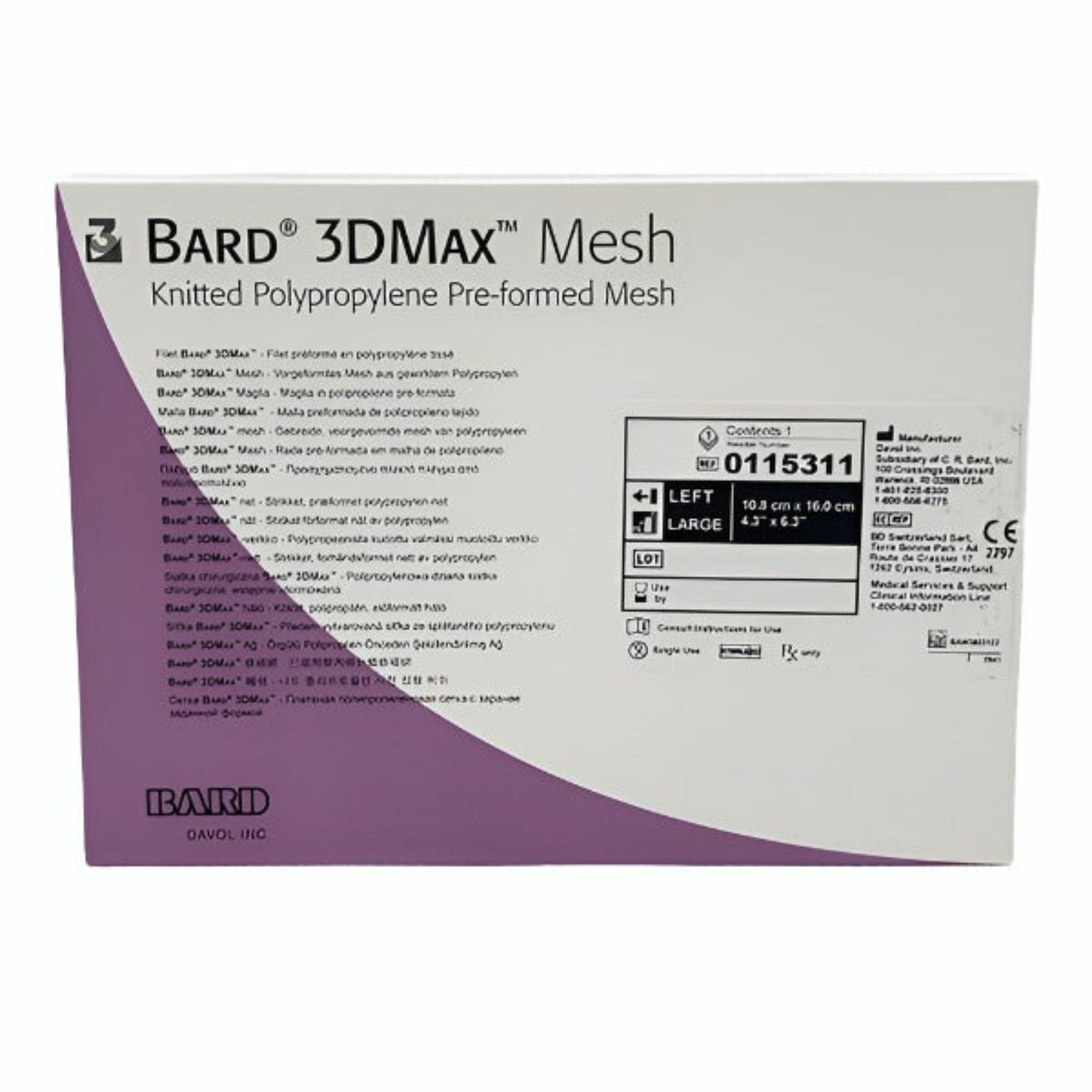 Bard Davol 3D Max Mesh Large 4"X6" Left XS Supply