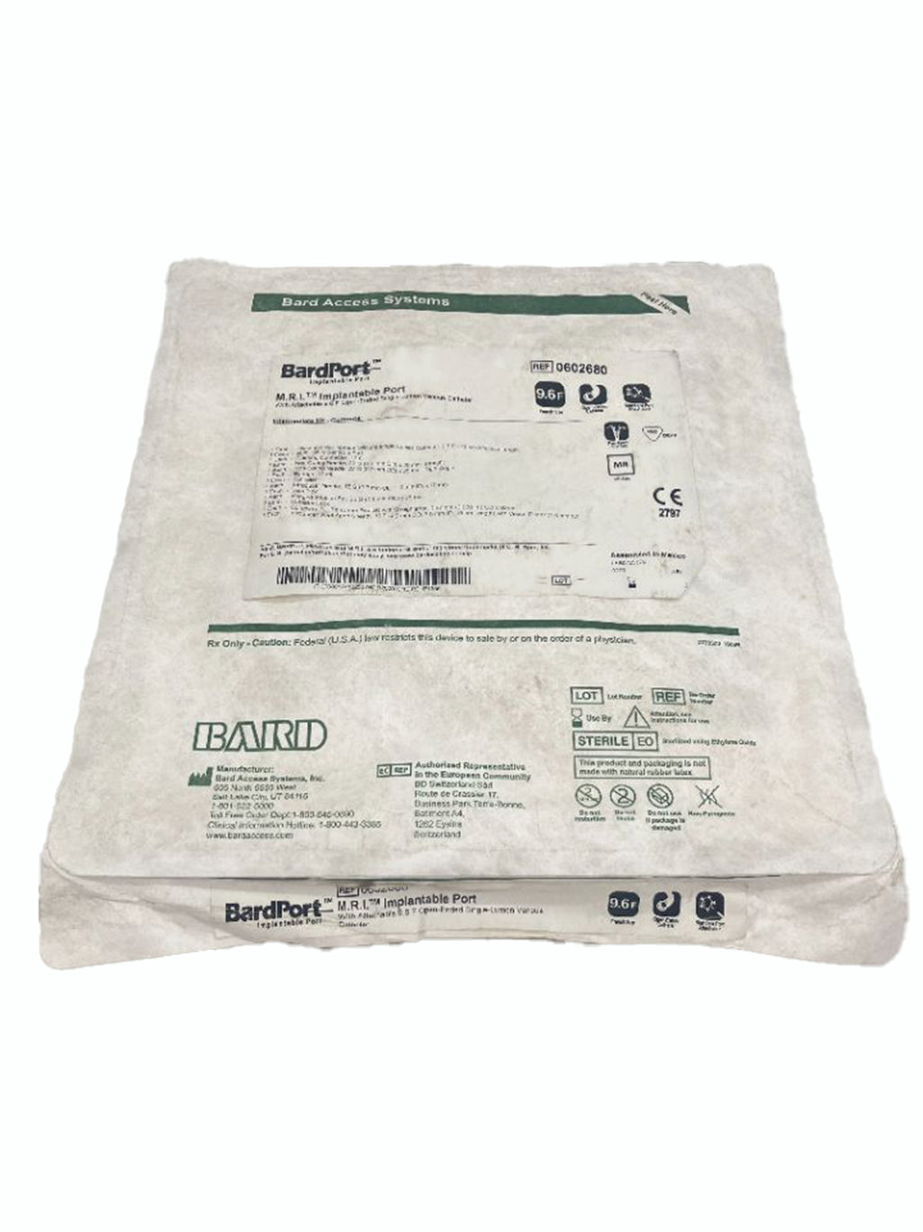 BARD 0602680 MRI IMPLANTABLE PORT WITH 9.6F OPEN ENDED SINGLE-LUMEN VENOUS CATHETER