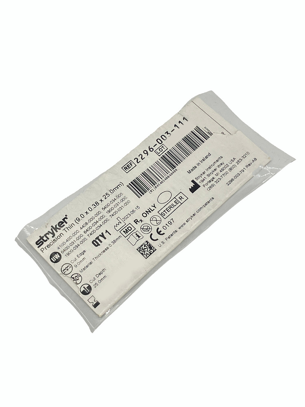 STRYKER 2296-003-111 Individual Packaging Front