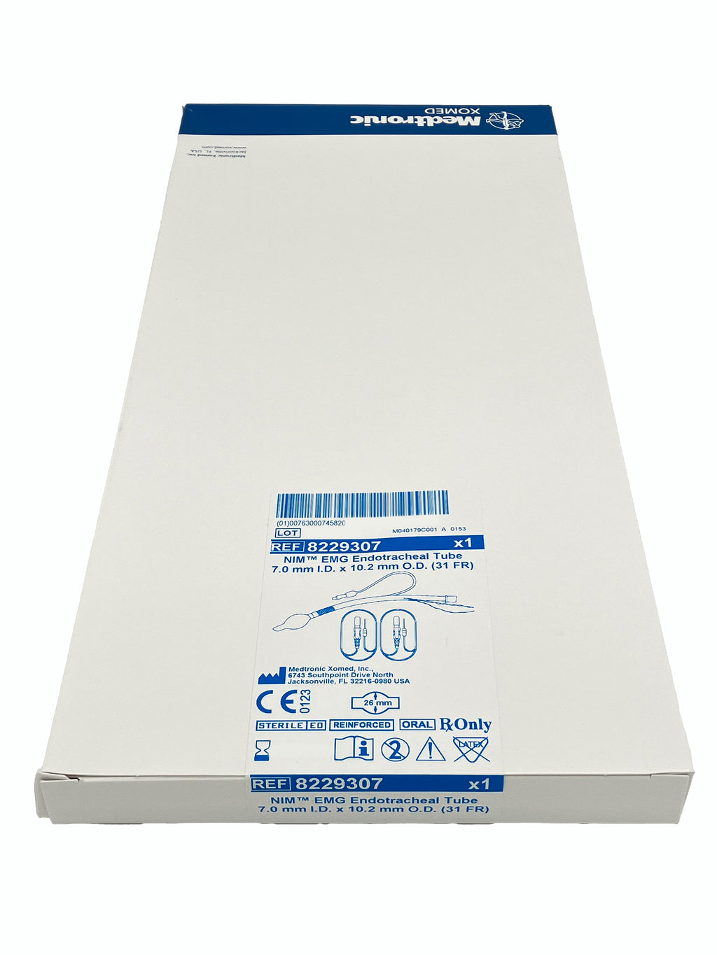 MEDTRONIC XOMED NIM EMG ENDOTRACHEAL TUBE #8229307, Box Front