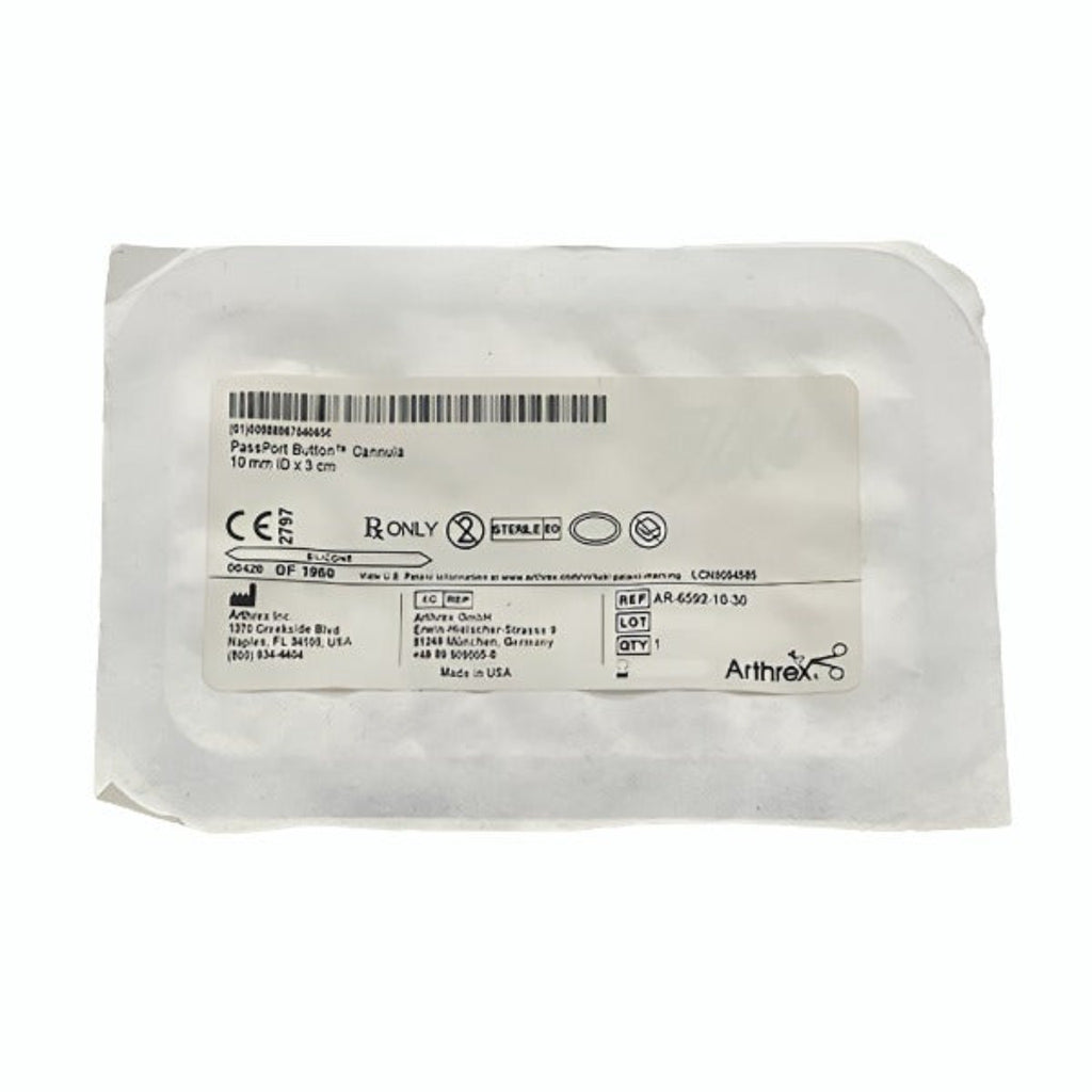ARTHREX PASSPORT BUTTON CANNULA #AR-6592-10-30, Individual Packaging Front