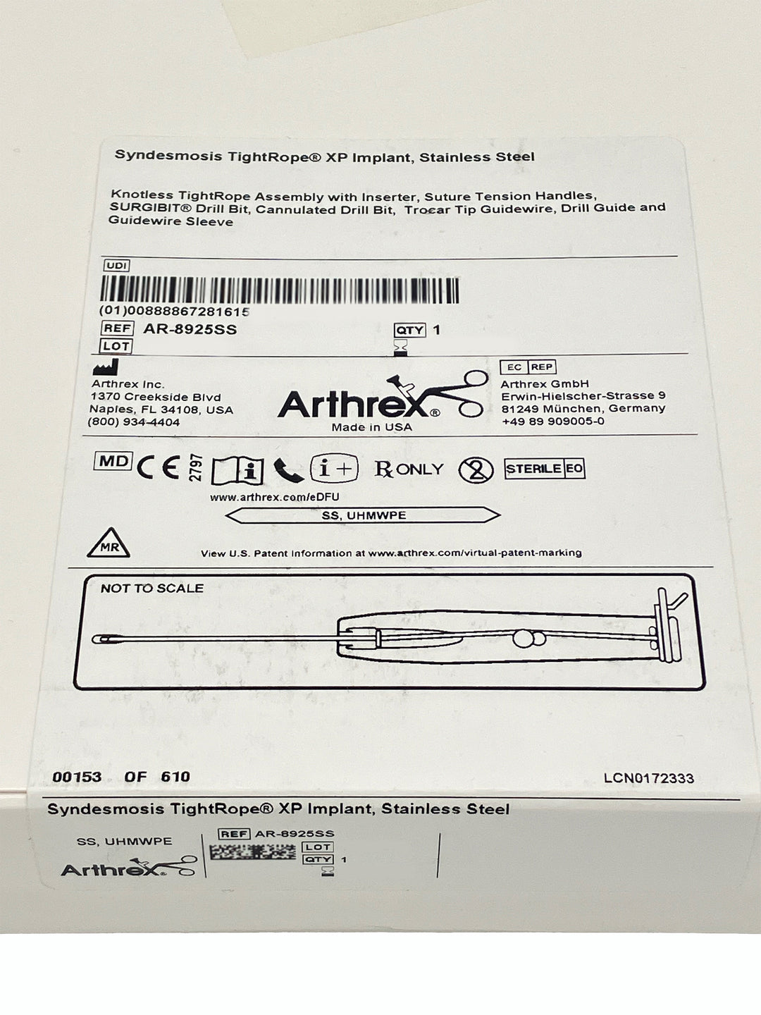 Arthrex Syndesmosis Tightrope XP - Stainless Steel | XS Supply