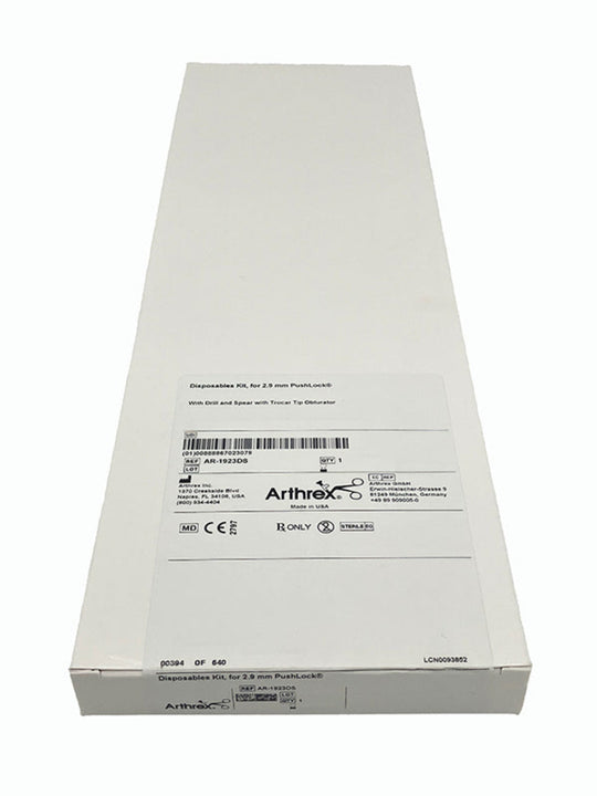 ARTHREX DISPOSABLES KIT FOR 2.9MM PUSHLOCK #AR-1923DS, Box Front