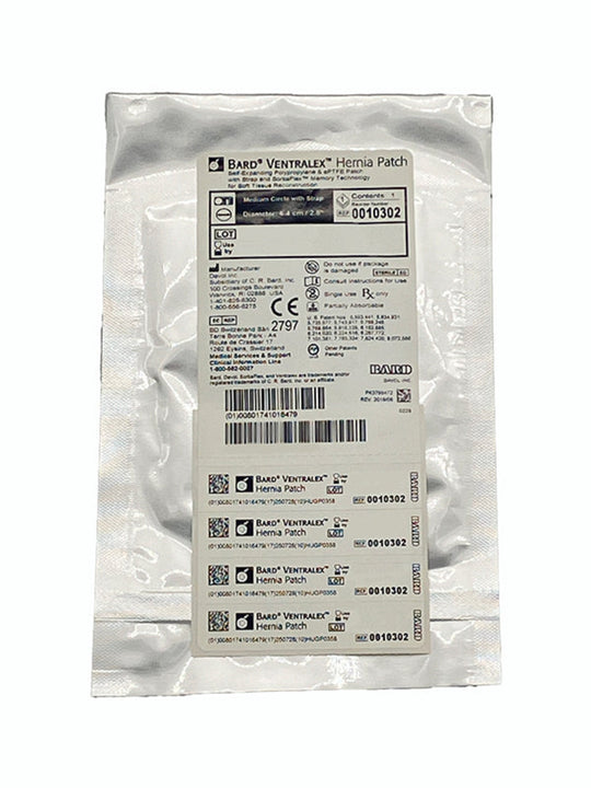 BARD DAVOL MESH VENTRALEX HERNIA PATCH #0010302, Individual Packaging Front