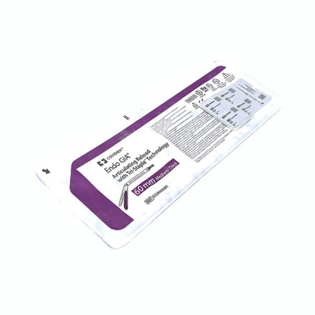 COVIDIEN ENDO GIA 60MM ARTICULATING MEDIUM/THICK RELOAD #EGIA60AMT, Individual Packaging Front