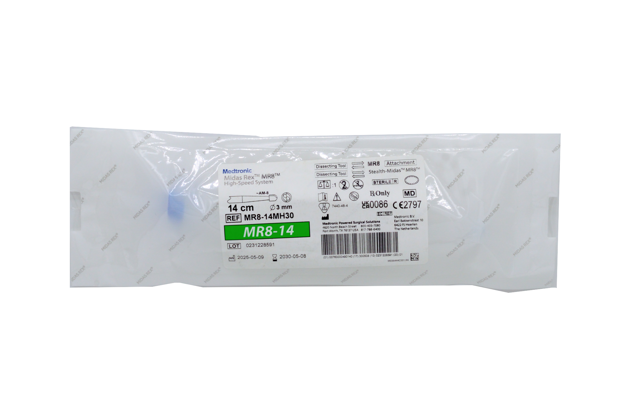 Medtronic Midas Rex MR8 Match Head Tool 14cmX3mm - Fluted