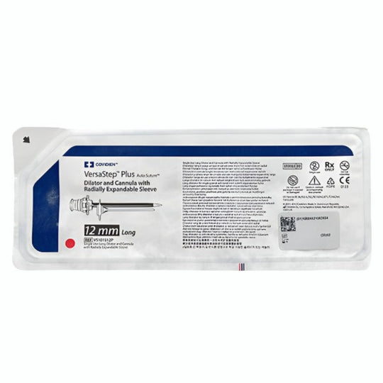 COVIDIEN VERSASTEP AUTO SUTURE DILATOR AND CANNULA W/RADIALLY EXPANDABLE SLEEVE #VS101512P, Individual Packaging Front