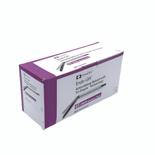 COVIDIEN ENDO GIA 45MM ARTICULATING MEDIUM/THICK RELOAD #EGIA45AMT, Box Front