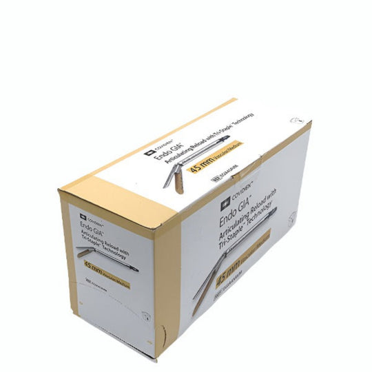 COVIDIEN ENDO GIA 45MM ARTICULATING VASCULAR/MEDIUM RELOAD #EGIA45AVM, Box Front